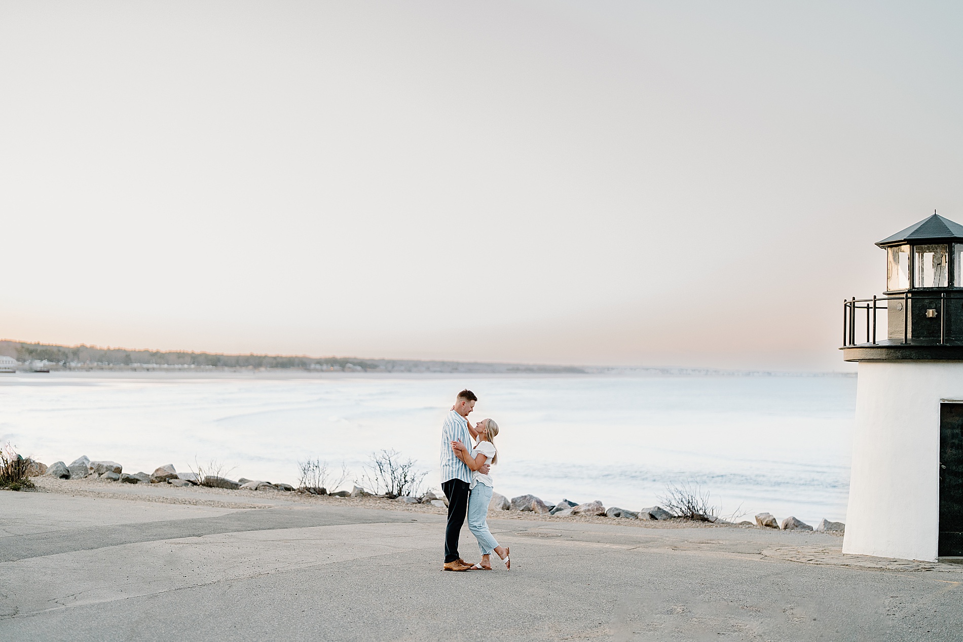 beach engagement in Maine