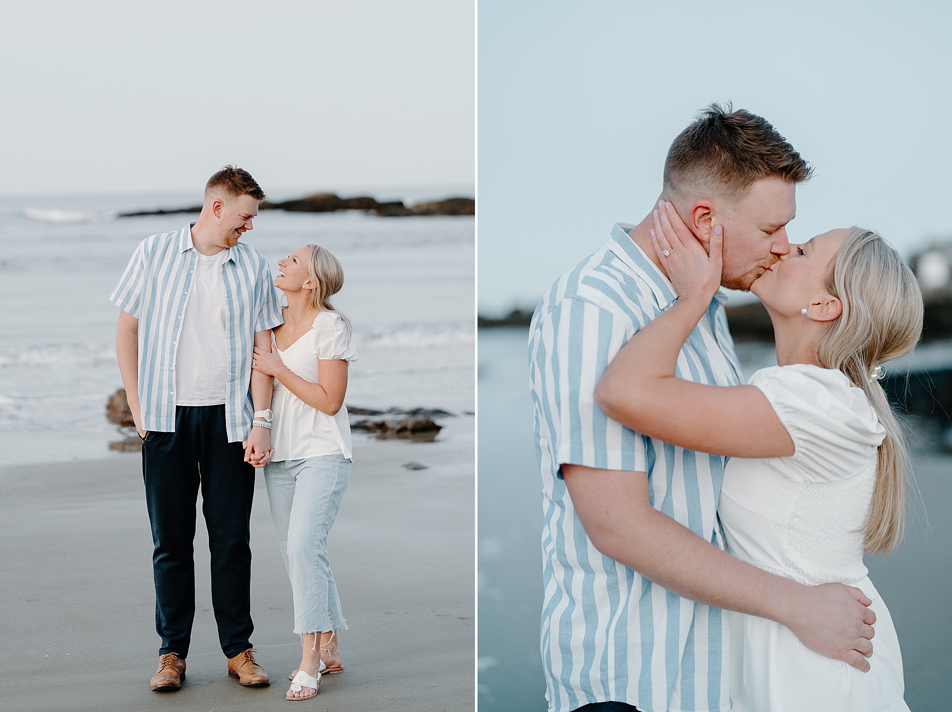 romantic Maine engagement