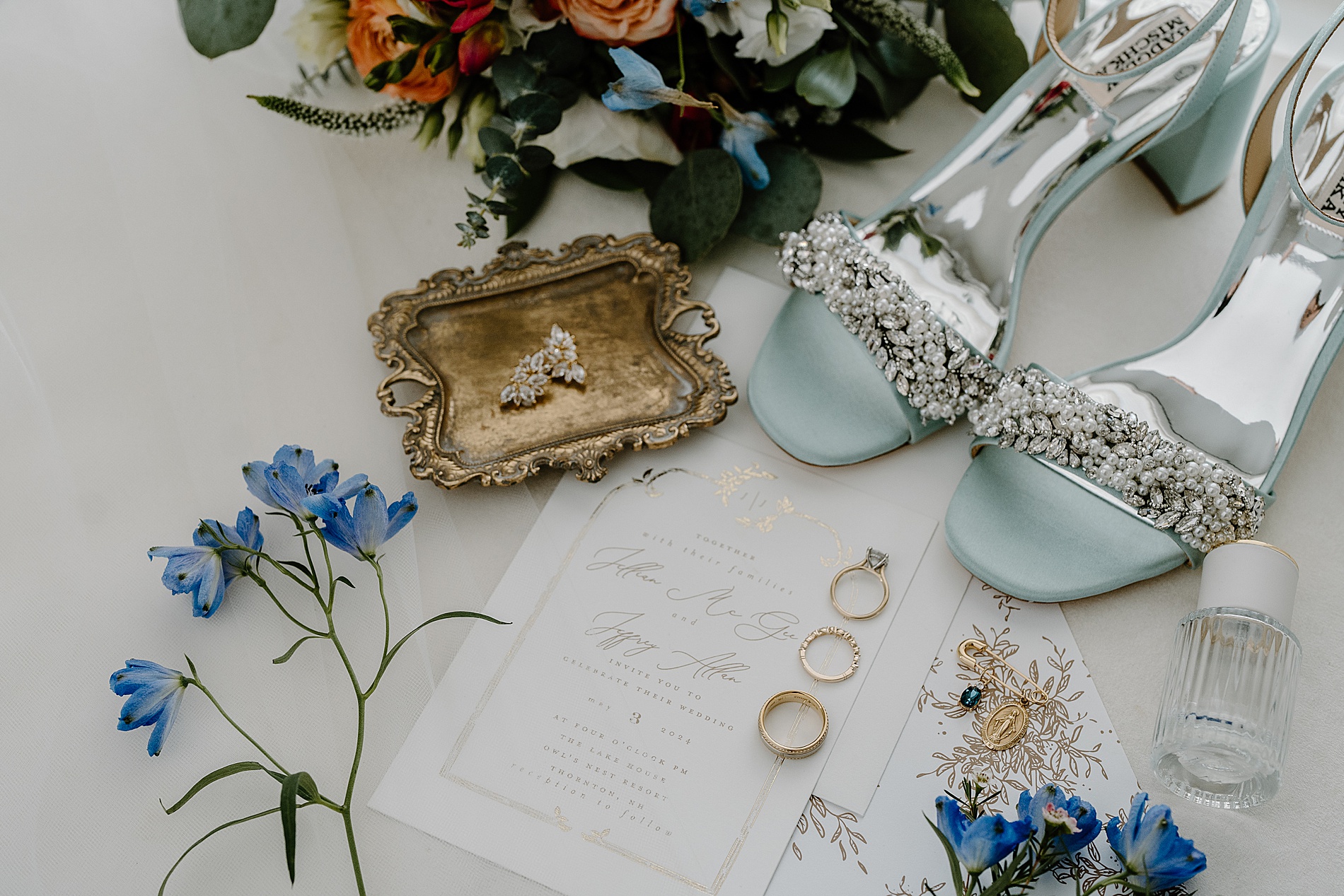 bridal details and flat lay design 