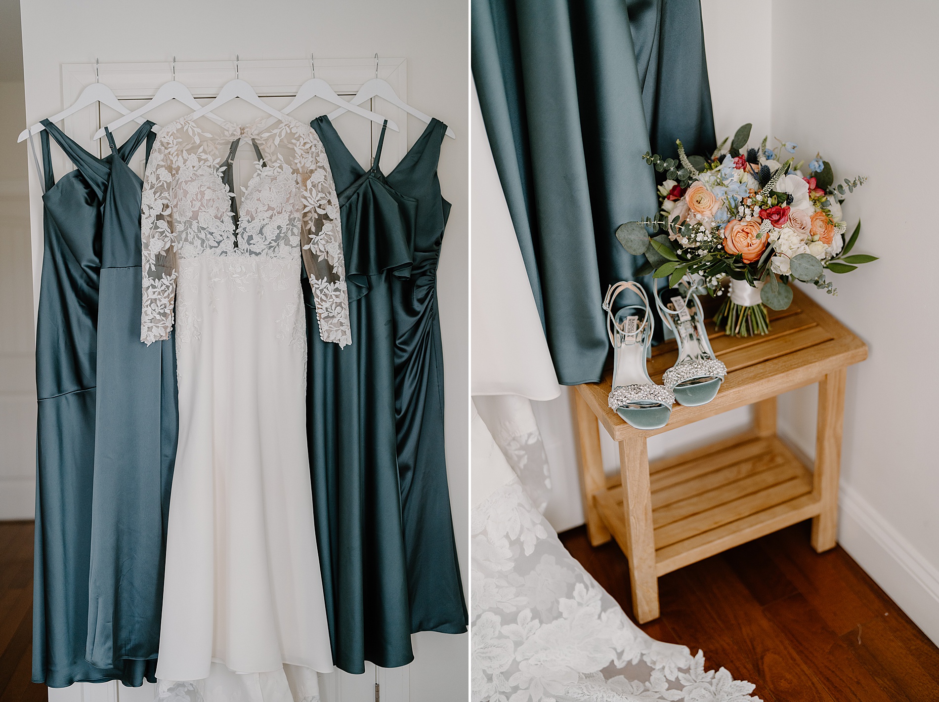 wedding and bridesmaids' dresses 