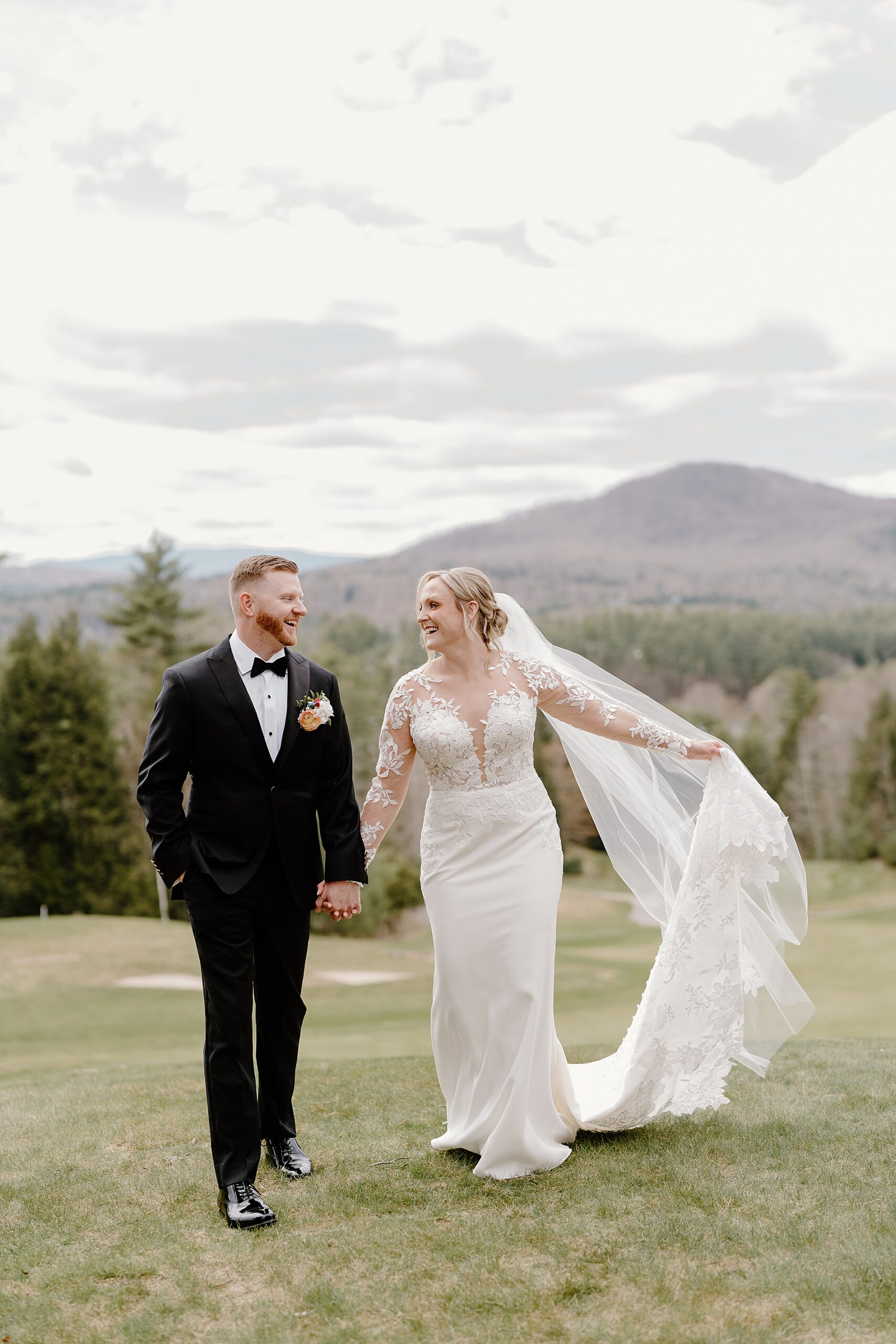 wedding portraits at Owl's Nest Resort in New Hampshire