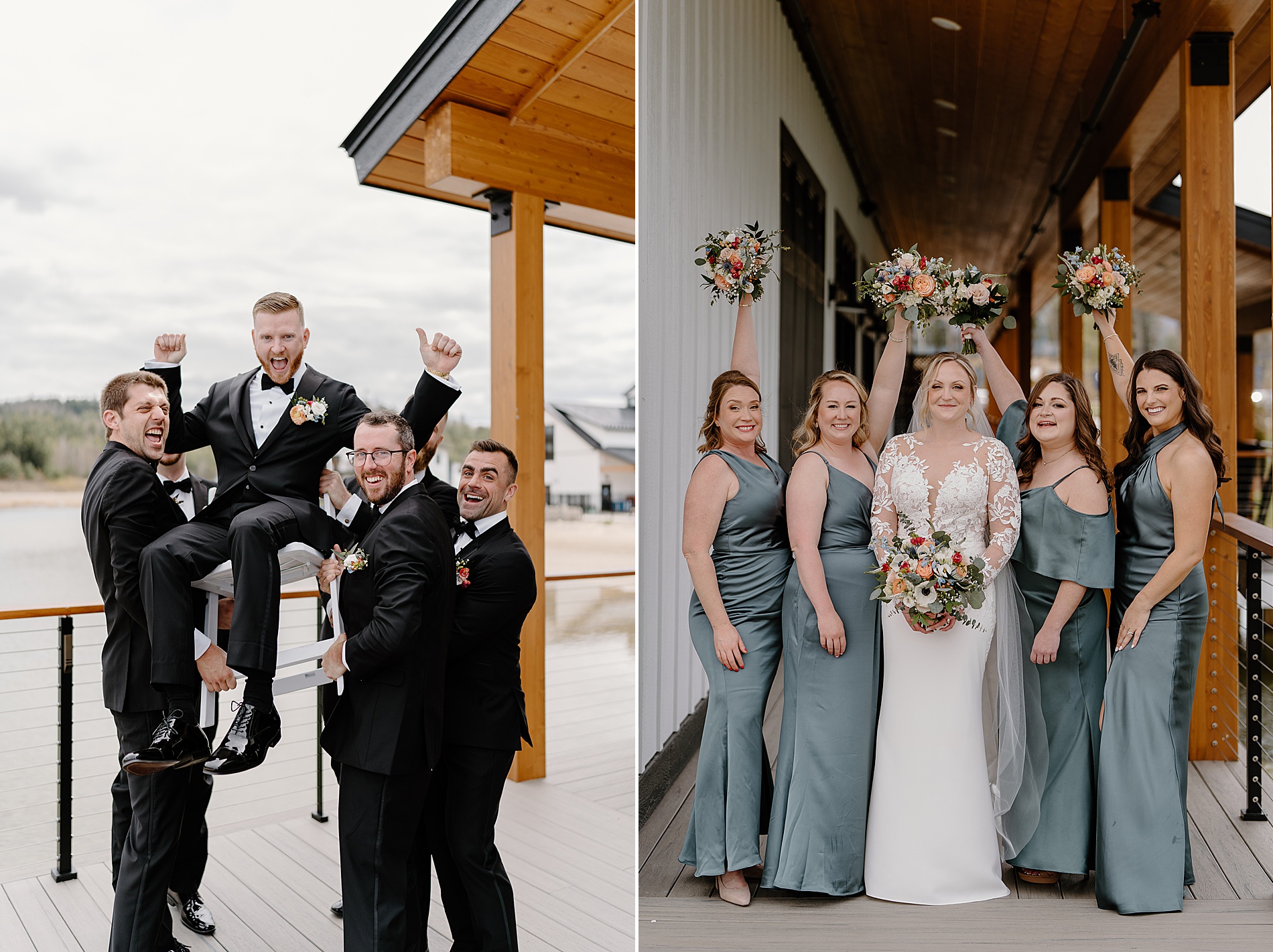 wedding party portraits from Owl's Nest Resort Wedding 