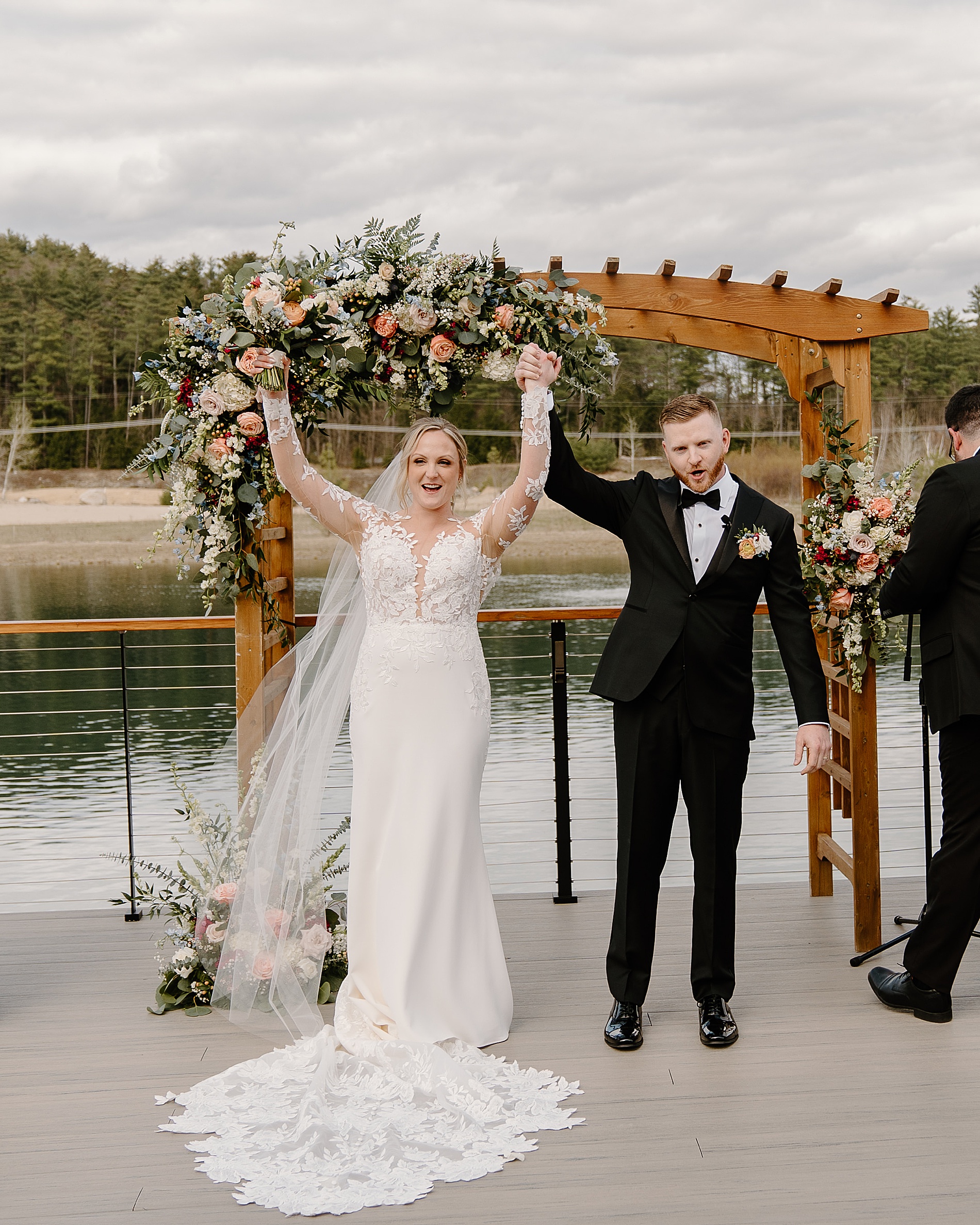 newlyweds celebrate after saying I Do