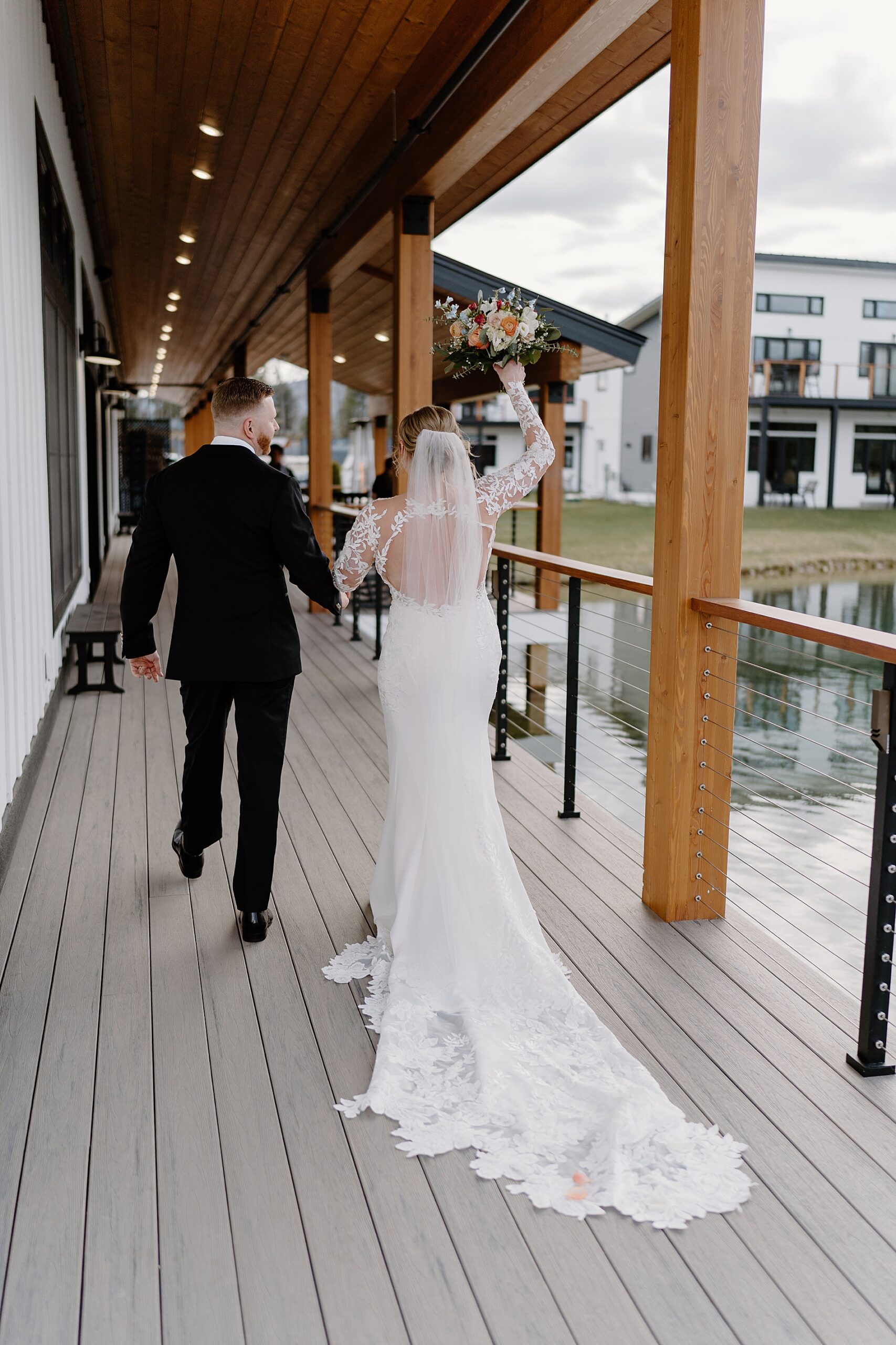 newlyweds exit wedding ceremony