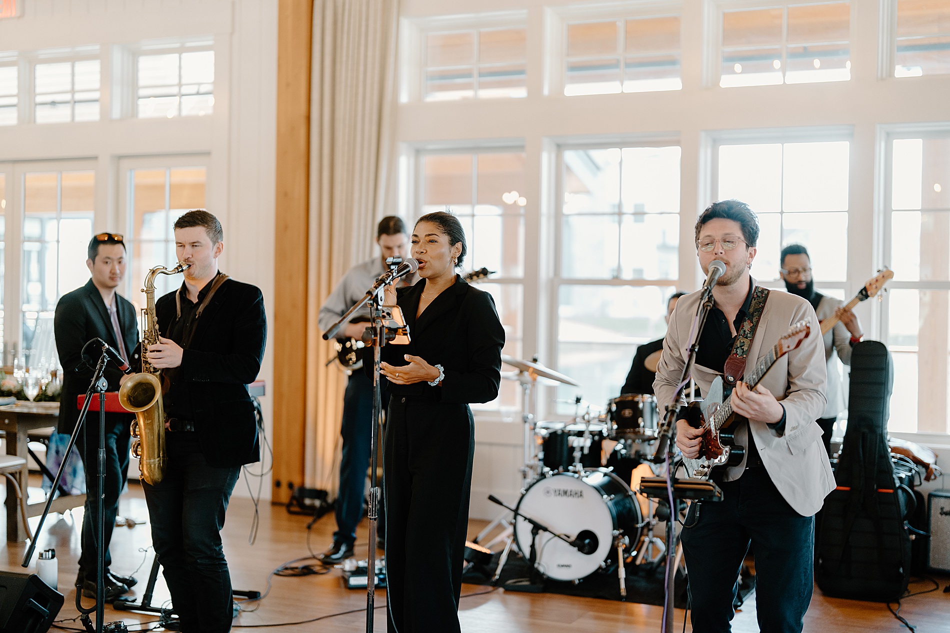 band playing at wedding reception