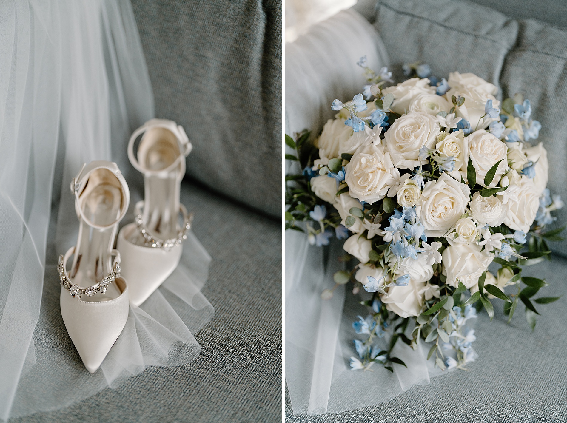 wedding shoes and bridal bouquet 