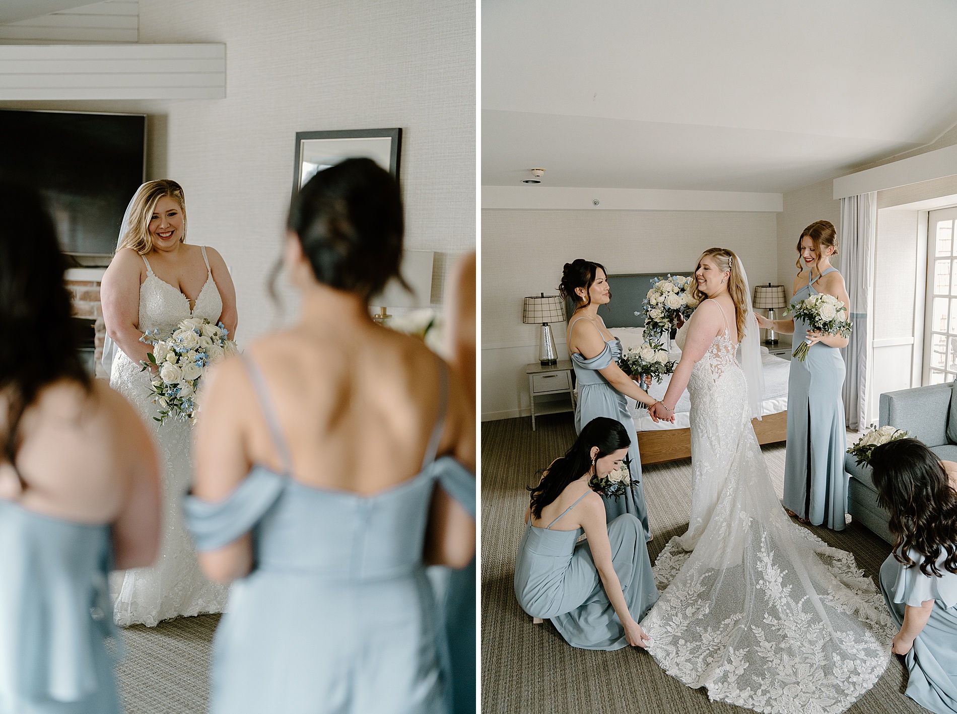 bridal party portraits from Church Landing Wedding at Mill Falls at the Lake