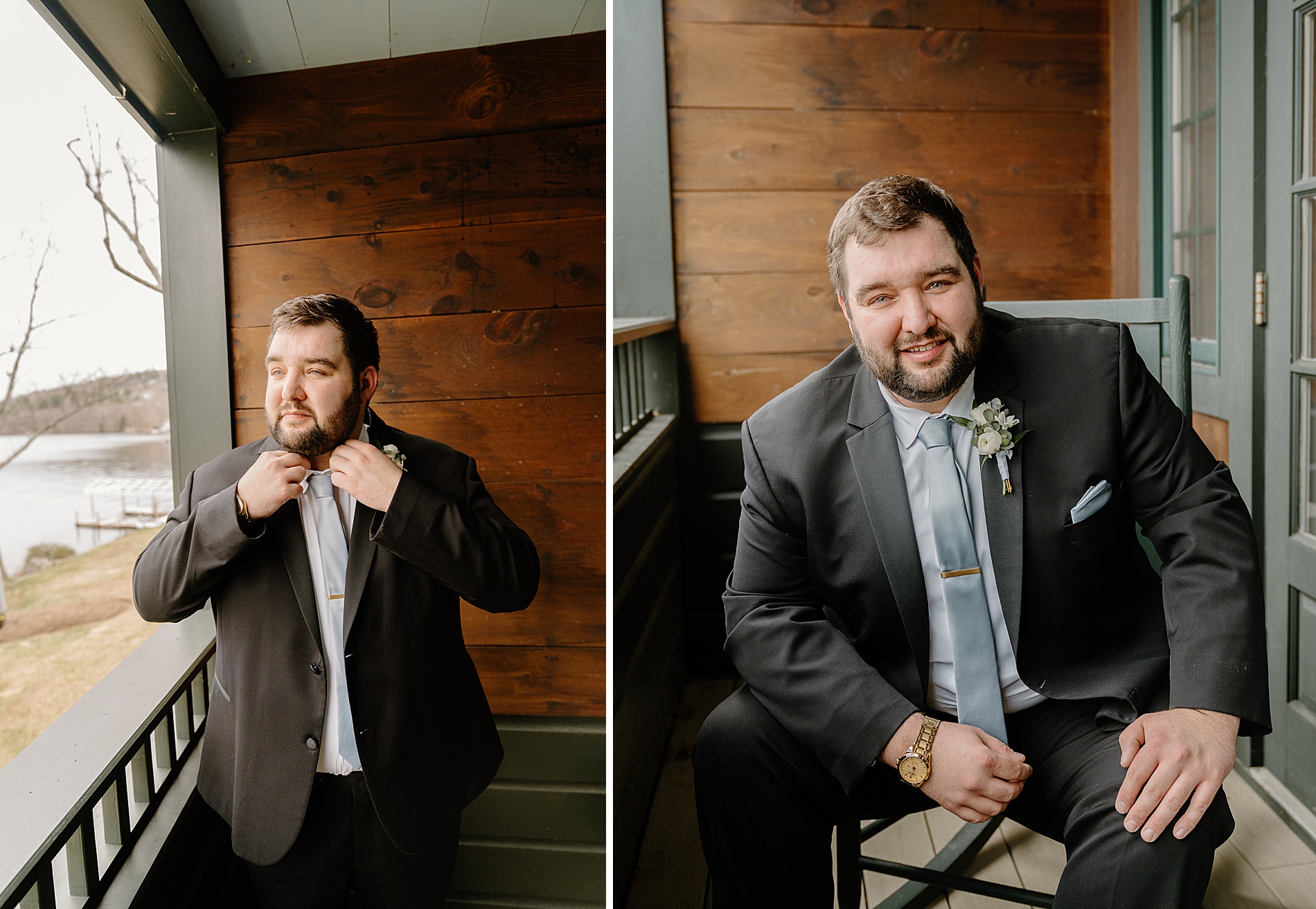 groom portraits from Church Landing Wedding at Mill Falls at the Lake