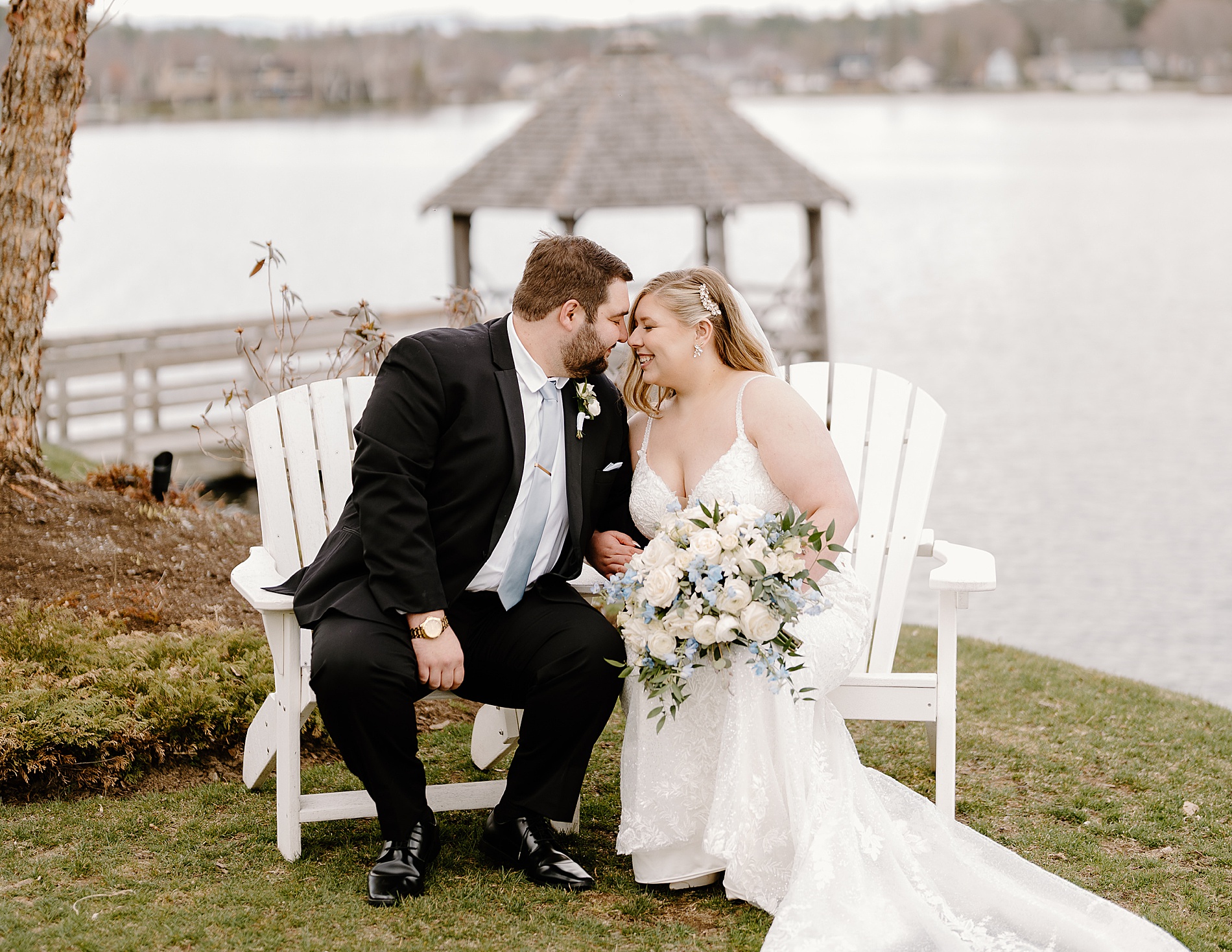 waterfront wedding venue at Church Landing Wedding at Mill Falls at the Lake   