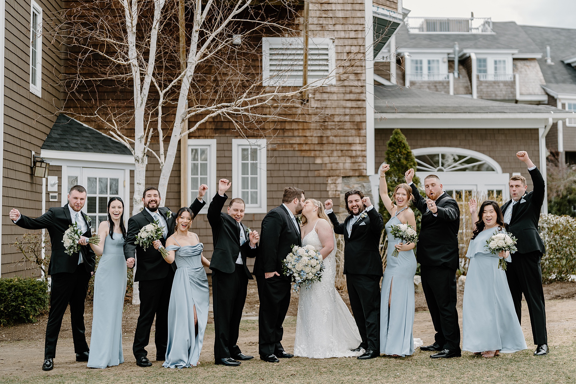 candid wedding party photos from Church Landing Wedding at Mill Falls at the Lake on Lake winnipesaukee